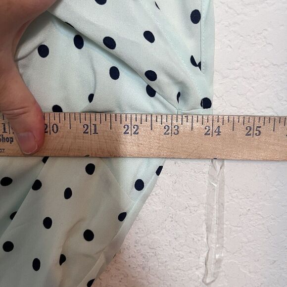 NWT Lane Bryant Faux Wrap Dress Size 16 Polka Dot Flirty Blue Midi Ruffle $90 - Picture 11 of 11